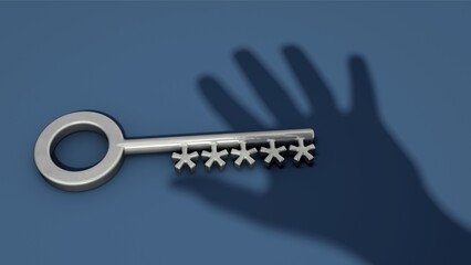 Symbol images on the subject of password theft, phishing, cybercrime, password security, etc