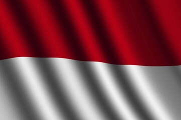 Obraz premium The Indonesian flag flying in the wind