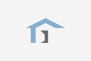 Fototapeta premium Minimalist home and negative space door logo