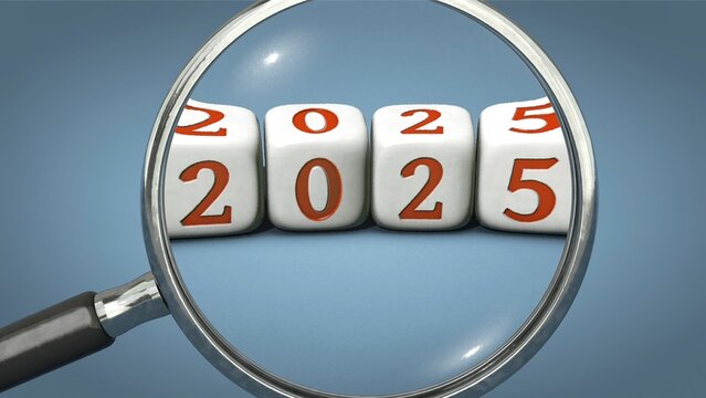 Symbolic image on the topic of the beginning of the year, turn of the year, year 2025