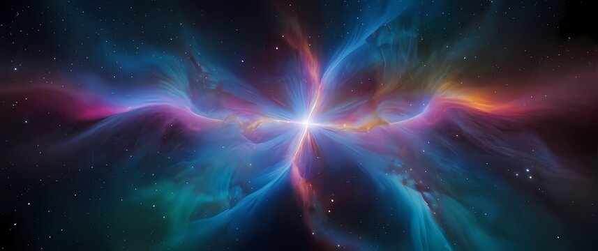 A dreamy cosmic aurora weaving through the stars casting a kaleidoscope of colors