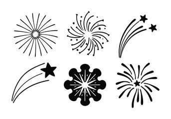 Firework Icons Set - Celebration and Festival Vector Illustrations