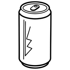 Stylized Energy Can Outline Illustration