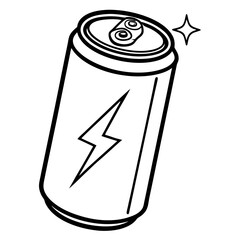 Stylized Energy Can Outline Illustration
