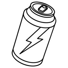 Stylized Energy Can Outline Illustration