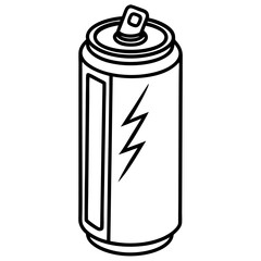 Stylized Energy Can Outline Illustration