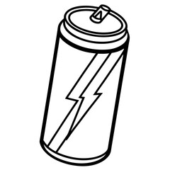 Stylized Energy Can Outline Illustration