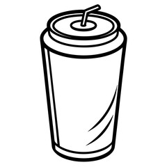 Stylized Energy Can Outline Illustration