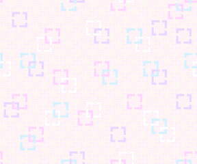 ランダム配置パステルカラーの角繋ぎ文様シームレス背景