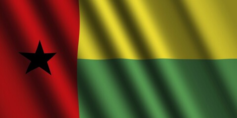 The Guinea-Bissau Flag flying in the wind