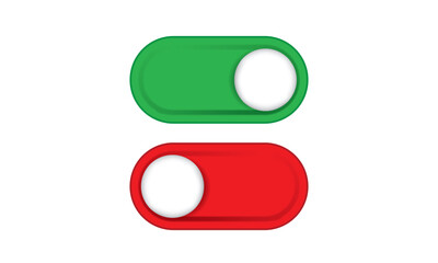 On and off buttons, a template for the user interface of modern devices. Vector Image