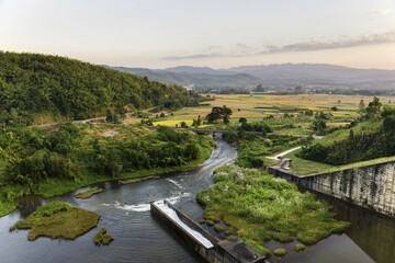 Fototapeta premium Mae Suai Dam, reservoir, hydropower plant, Chiang Rai Province, Thailand, Asia