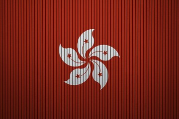 Obraz premium Hong Kong Flag painted on the cracked grunge concrete wall