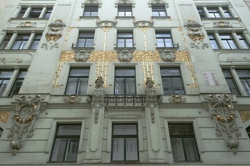 Art Nouveau façade, 1898, meat market, Vienna, Austria, Europe