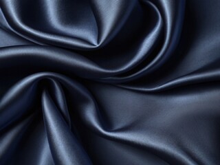 Fototapeta premium Beautiful, Smooth Bridal Banner. blue Glistening Fabric Background with Wrinkles and Folds.