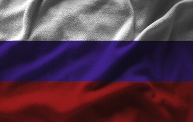 Russia flag with texture on background