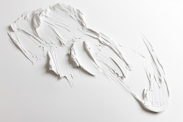 White paint stroke creating dynamic texture on canvas
