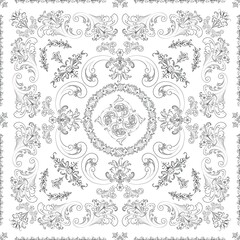 Hand drawn seamless floral pattern on a white background, vector textile template
