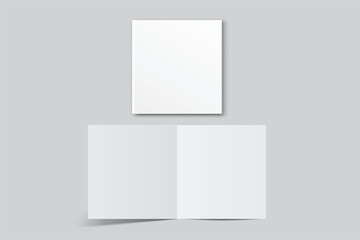 Open Leaflet, bi fold mockup template .Blank paper, thank you card, notecards, note paper, greeting card, wedding invitation, postcard, brochure or any creative work for presentation of your design
