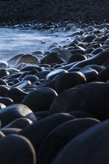 Round stones on Minard Beach, Minard Head, Dingle Bay, Dingle Peninsula, County Kerry, Ireland,...