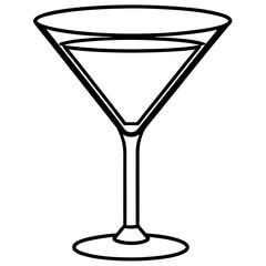 Stylized Martini Cup Outline Vector