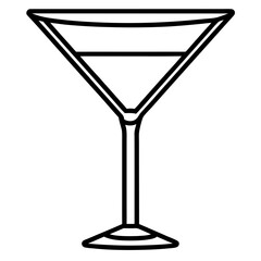 Stylized Martini Cup Outline Vector