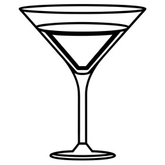 Stylized Martini Cup Outline Vector