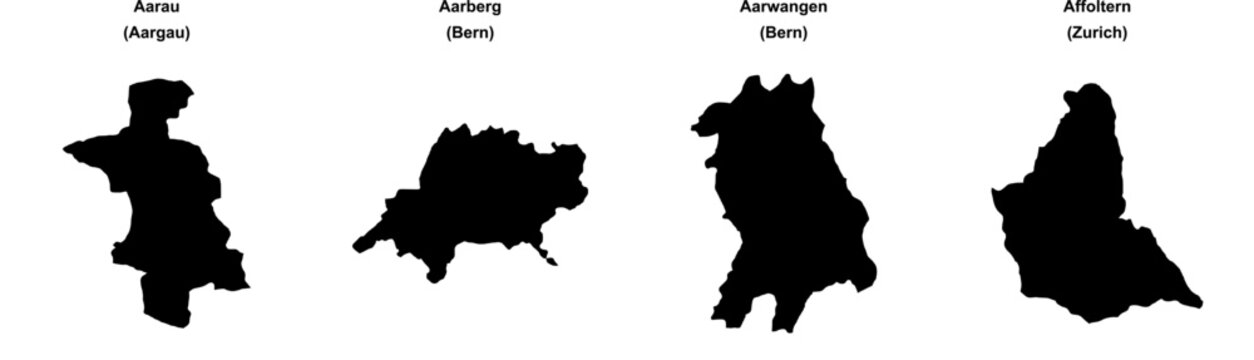 Aarau, Aarberg, Aarwangen, Affoltern outline maps