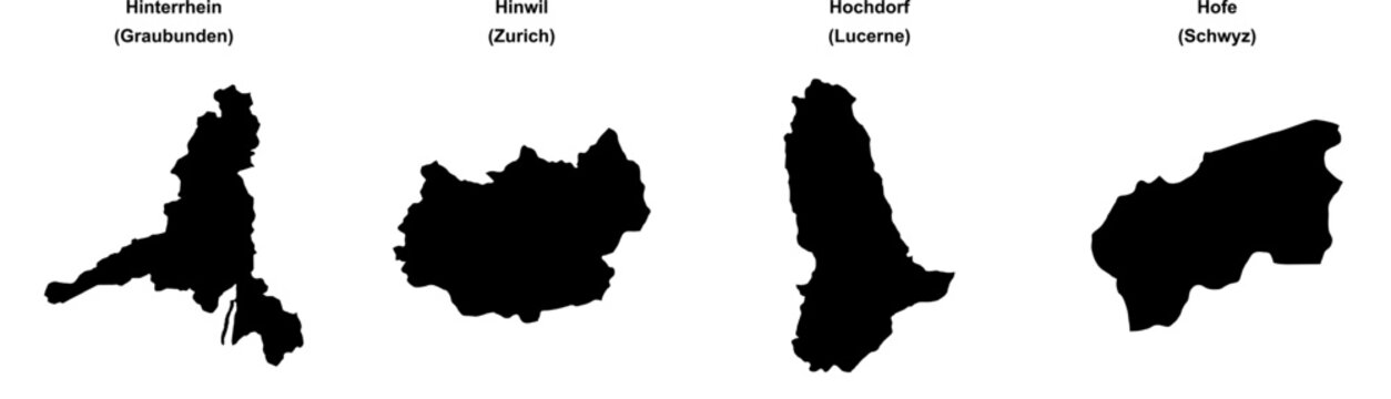 Hinterrhein, Hinwil, Hochdorf, Hofe outline maps