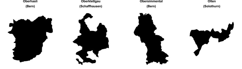 Oberhasli, Oberklettgau, Obersimmental, Olten outline maps