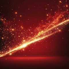 Fototapeta premium Diagonally arranged glowing red particles creating an abstract cosmic effect, AI generated