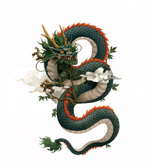 Obraz premium 竜、龍、ドラゴンの水彩画