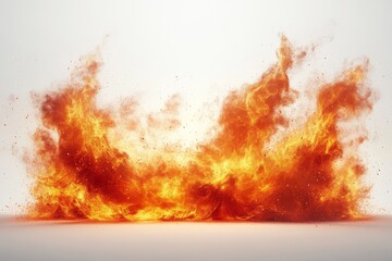 Dynamic flames erupting from the ground in a powerful display of fire and heat energy