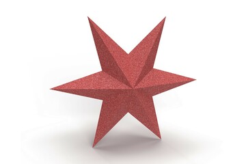 Fototapeta premium Digitally rendered 3D star isolated on white background