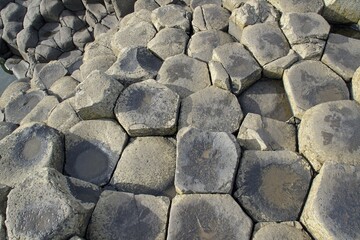 Basalt columns, Giant's Causeway, Causeway Coast, County Antrim, Northern Ireland, Great Britain