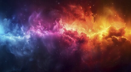 Colorful digital artwork resembling a cosmic nebula with vibrant hues, ai generated, AI generated