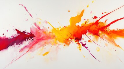 Obraz premium Vibrant Floating Splashes of Red Orange and Yellow on Neutral Abstract Background