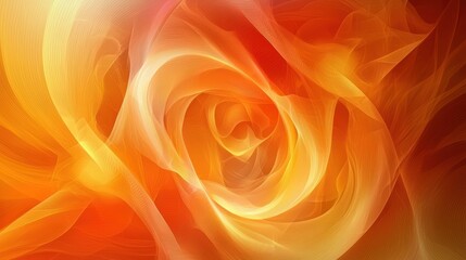 Abstract Orange and Yellow Swirls: A fiery digital art