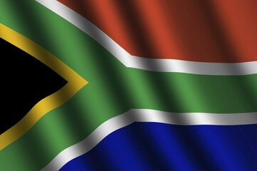 The South African Republic flag flying in the wind