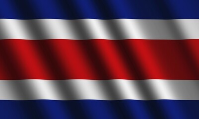 Obraz premium The Costa Rica flag flying in the wind