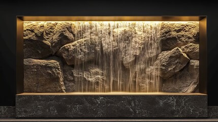 Waterfall Night View Classic Long Exposure of a Famous and Majestic Waterfall A beautiful view at night. Cascade waterfall Passing the main road. Cool summer and rainy days.