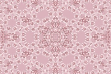 Pink pattern with natural flowers of rose