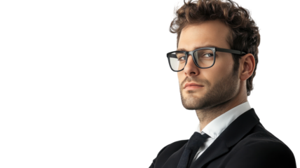 Man in formal attire poses confidently against a plain background, exemplifying professionalism and style