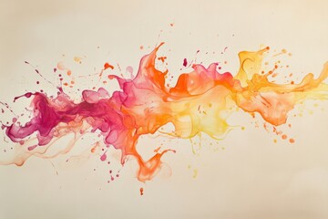 Fototapeta premium Vibrant Floating Splashes of Red Orange and Yellow on Neutral Abstract Background