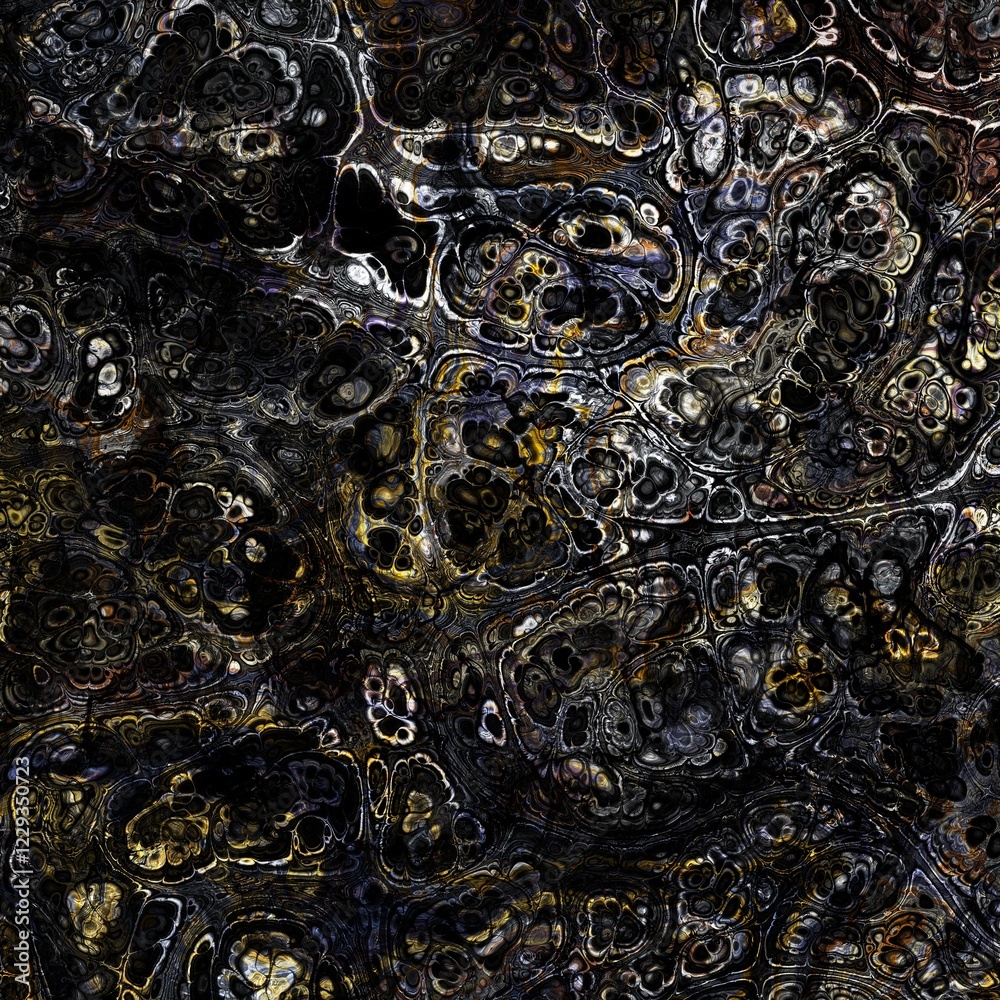 Aufkleber intricate golden organic shapes gracefully create a striking and eyecatching abstract design against