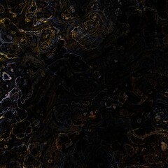 Intricate golden organic shapes gracefully create a striking and eyecatching abstract design against a dark backdrop