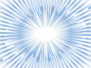 デジタルチックなイメージの集中線背景_ブルー