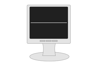 Image distortion on monitor, white background, illustration
