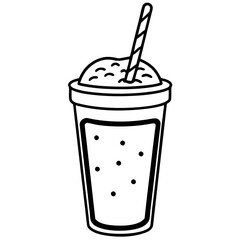 Summer Vibes Iced Coffee Line Drawing