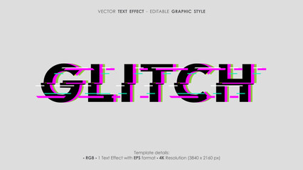 Glitch text effect template